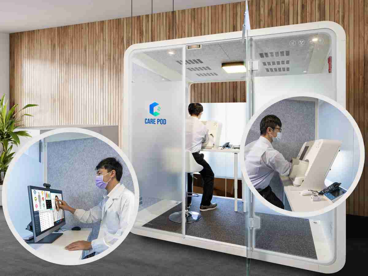 达擎于医疗科技展中展出＂远距诊疗舱＂，，以因应医疗数字化及社会高龄化趋势下、、、复诊及慢性病患等族群对于远距看诊需求逐渐升高所推出的创新整合方案。。多功能合一、、、、高隐私性的远距诊疗舱可根据病患端与医师端的不同需求，，，提供弹性化及客制化功能，，节省医生和病患的精力及时间